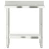 Kitchen Work Table with Backsplash 32.5"x21.7"x36.6" Stainless Steel