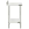Kitchen Work Table with Backsplash 32.5"x21.7"x36.6" Stainless Steel