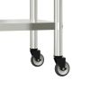 Kitchen Work Table with Overshelf 43.3"x21.7"x59.1" Stainless Steel
